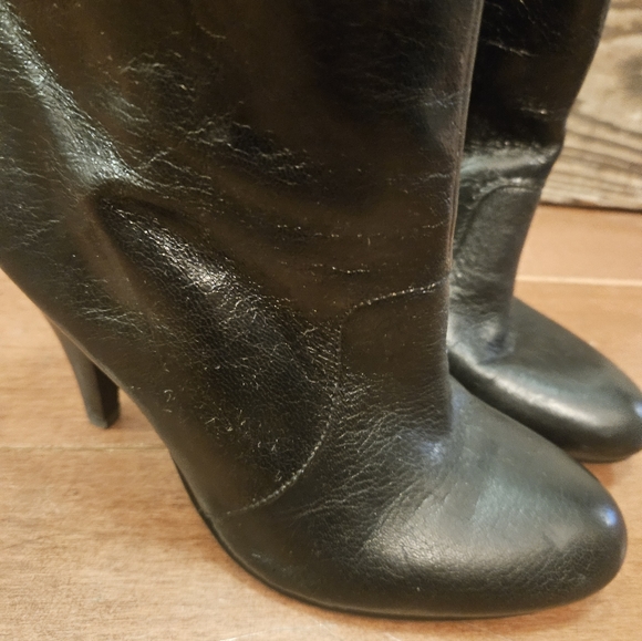 Nine west black leather zip booties - size 8 - Picture 3 of 8